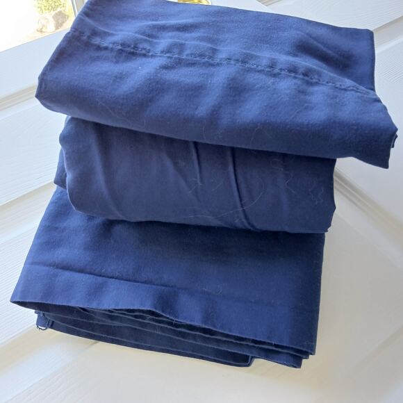 Mainstays Blue 3 piece sheet set Full Size fitted flat & queen pillowcase lowTC - Picture 1 of 14